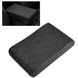 Ygapuzi Leather Armrest Cover for Car, Waterproof Car Center Console Cover Universal Arm Rest Cushion Cover Protection Pad Car Interior Decor Accessories for SUV, Truck, Vehicle (Black)