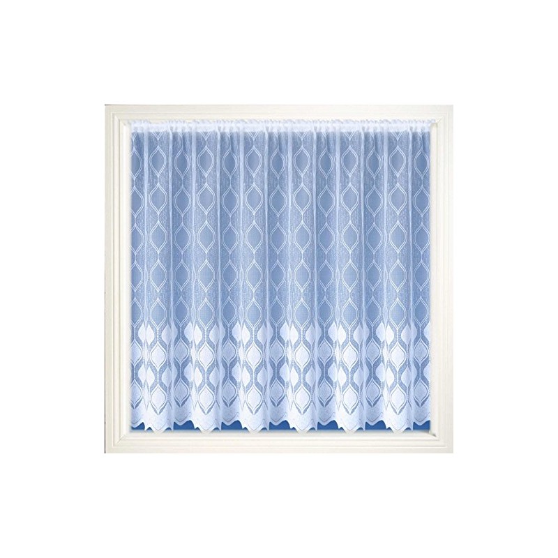 Marseille White Net Curtains, Lace Curtain, 106cm 42" Drop, Cut