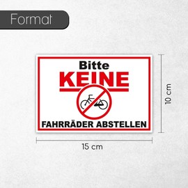 iSecur Sticker Please do not park bicycles, 15 x 10 cm, bicycle lean or banquet prohibited, warning for cyclists, weatherproof, hin119