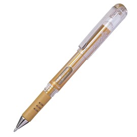 Pentel Hybrid Gel Grip Metallic Rollerball Pen - 1.0mm - Gold Ink - Pack of 3