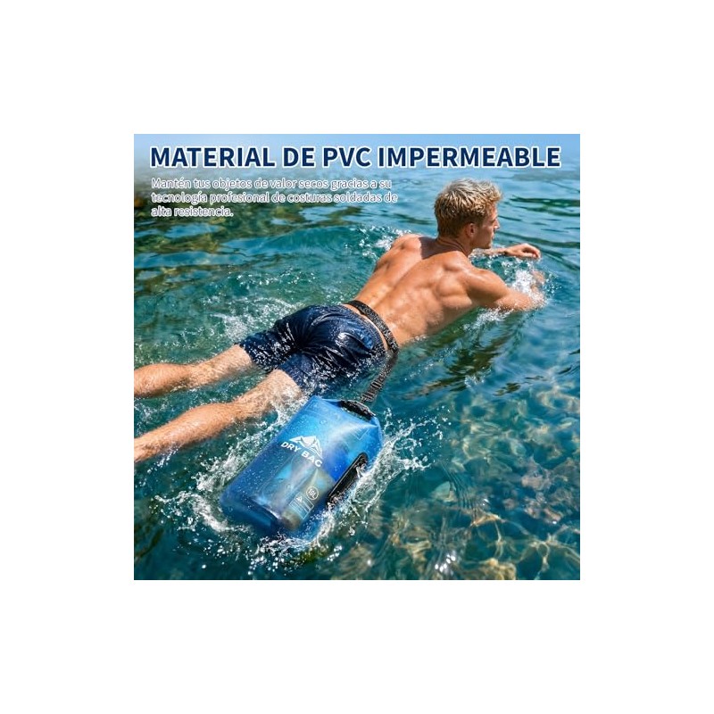 Bolsa Impermeable Seca 5L 10L，Con Funda Impermeable Para Celular，Correa Larga