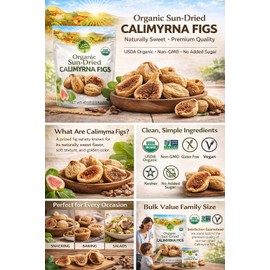 Organic Turkish Dried Figs – No Sugar Added, Unsweetened, Unsulfured, Non-GMO, Vegan, Kosher, Sun-Dried, 40 oz Resealable Pack