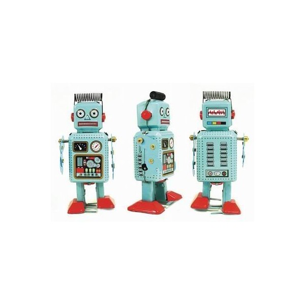 Ralph Robot - Blue Radar Robot Tin Toy Collectible by