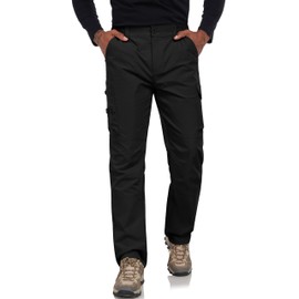 Men's Tactical Hiking Pants Water Resistant Ripstop Stretch Cargo Work Pants Lightweight Quick Dry Outdoor EDC Carpenter Utility Workwear with 7 Pockets Black