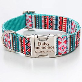 Collares Personalizados para Perros - Personalizado Grabado Nombre Número de teléfono Texto Dirección- Microchip Consejo - Correa Avanzada Arco a Juego-Nudo Opciones