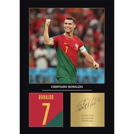 Cristiano Ronaldo Gift Portugal National Team Signed A4 Print Display Unframed Ronaldo Gifts For Boys Digitally Reproduced Signature Ronaldo Gifts For Men