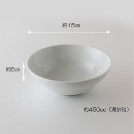 Hasamiyaki CtoC Japan Bowl L Wave Shape White Set of 3 Diameter 5.9 inches (15 cm) x Height 2.1 inches (450 cc)