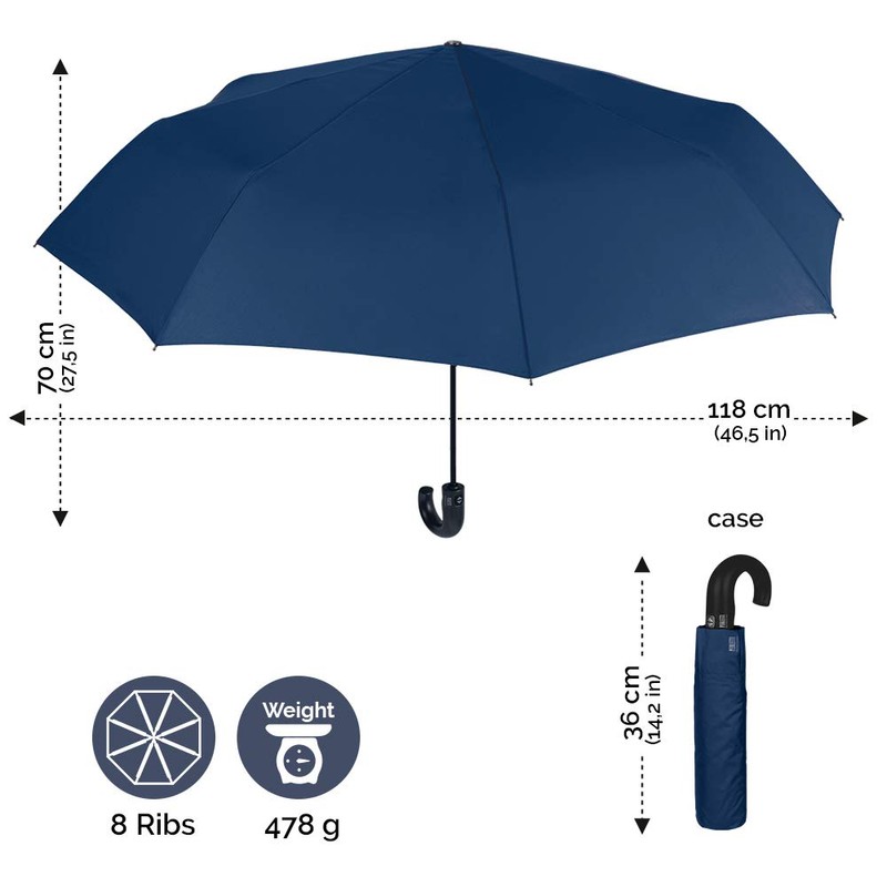 Perletti Technology Golf Pocket Umbrella Men's Open Automatic Umbrella Storm