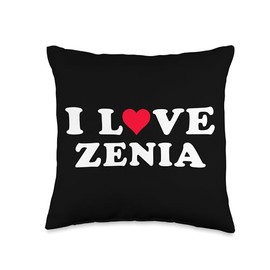 I Love Zenia Matching Girlfriend & Boyfriend Zenia Name Throw Pillow