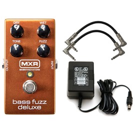 MXR M84 Bass Fuzz Deluxe Bass Stomp Box w/ 9V Power Supply and Patch Cables