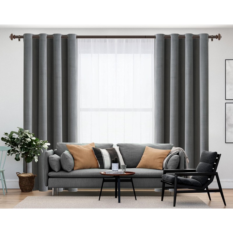 KAMANINA Bronze Curtain Rods for Windows 72 to 144 Inch(6-12ft),