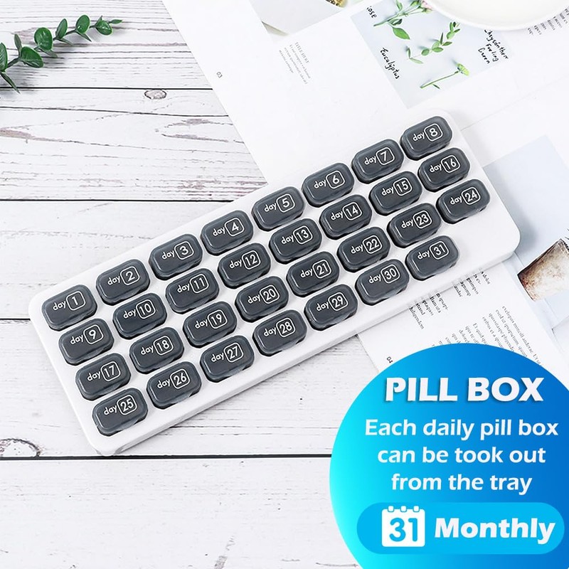 Belegao Pill Box Monthly - 31 Day Pill Case Organiser