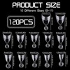 120 PCS Short Almond Nail Tips – 12 Sizes Clear