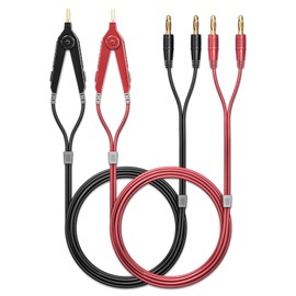Goupchn LCR Meter Test Leads Terminal Kelvin Clips Cable Wires to 4mm Banana Plugs Gold-Plated 1.2m/3.94ft for DMM