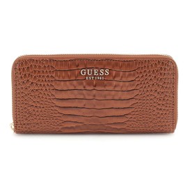 GUESS Women's Laurel SLG Large Zip Around Wallet, Cognac, Standard size