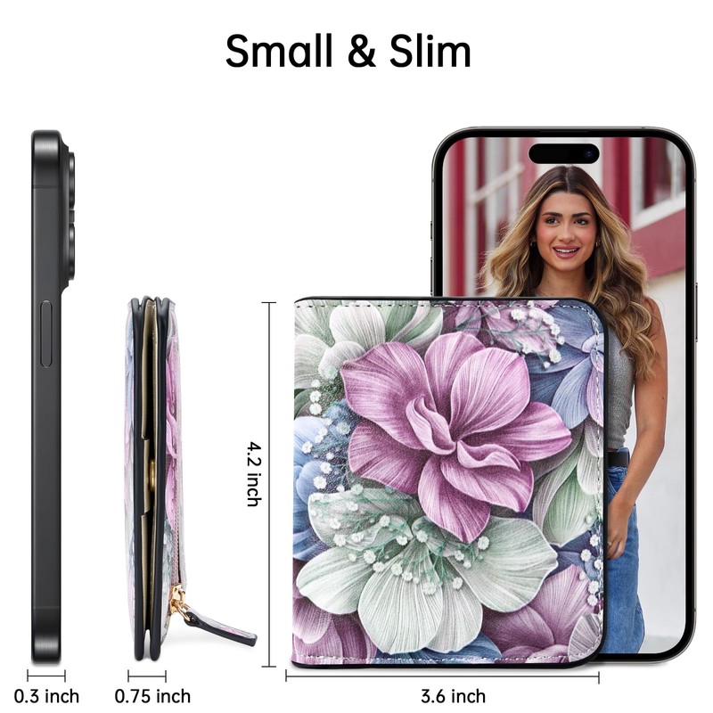 Toughergun Wallet Women Rfid Blocking Small Compact Bifold Luxury Leather