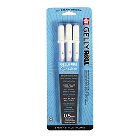 Sakura Gelly Roll Classic 10 Bold Point Pen (3 Pack), 3 Count(Pack of 1), White