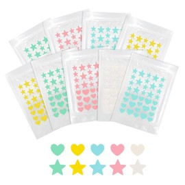 Parches Para Acn, Pimple Patch, 324 Parches Hidrocoloides para Espinillas, 5 Colores, Forma de Estrella Y Cordate, Absorbentes para Tratar la Erupcin 