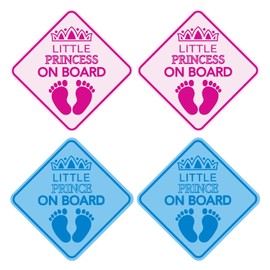 4 Pieces of Car Baby Stickers, Color Reflective Stickers, Waterproof Body Stickers, Cartoon Warning Stickers.
