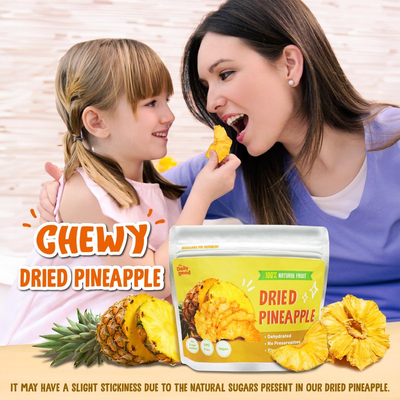 The Daily Good Soft-Dried Pineapple Slices | All Natural Superfood
