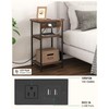 Hzuaneri End Table with Charging Station, 3 Tier Storage Bed