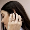 1 Pcs Gold Plated Rings Cubic Zirconia Baguette Cut Eternity