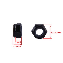 SBRRAIL M3 Hex Nuts Inserted Nylon Small Hardware Self Locking Nuts Zinc Plated Carbon Steel Metric Black Nylock Nuts for Furniture, Tools, Handle 100pcs