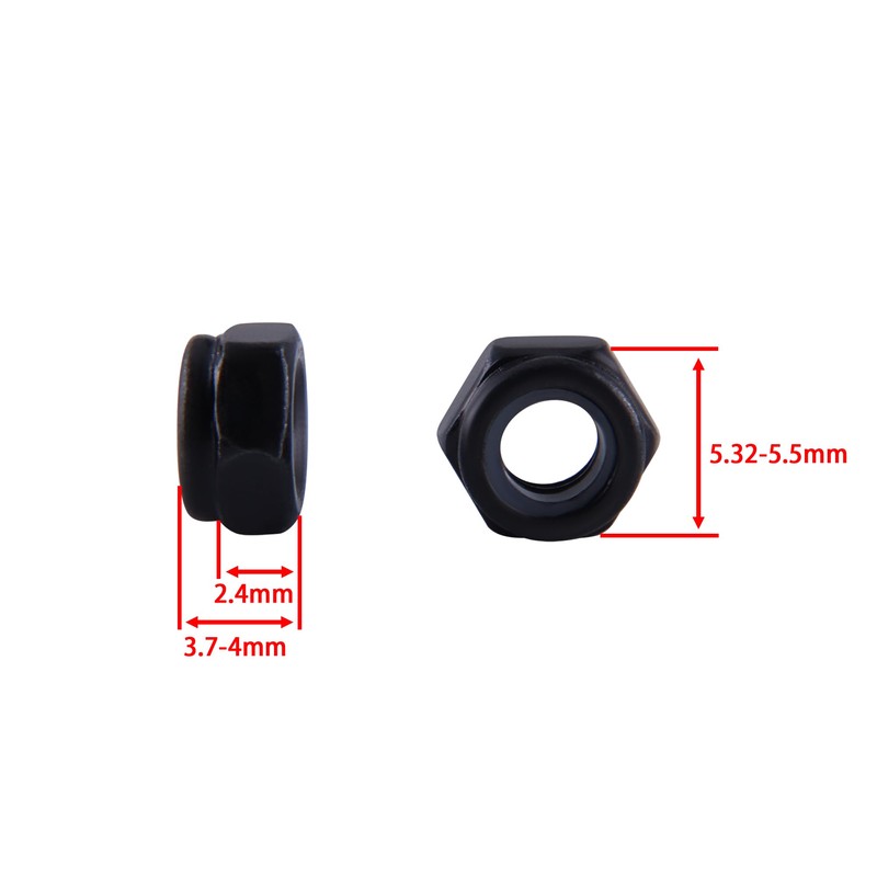 SBRRAIL M3 Hex Nuts Inserted Nylon Small Hardware Self Locking