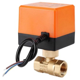 MUNEFE Motorized Balls Valve, Brass Electric Rotated Balls Valve, 3 Wire Auto Return Setup with Standard Port for Water, Gas and Oil(DN15)