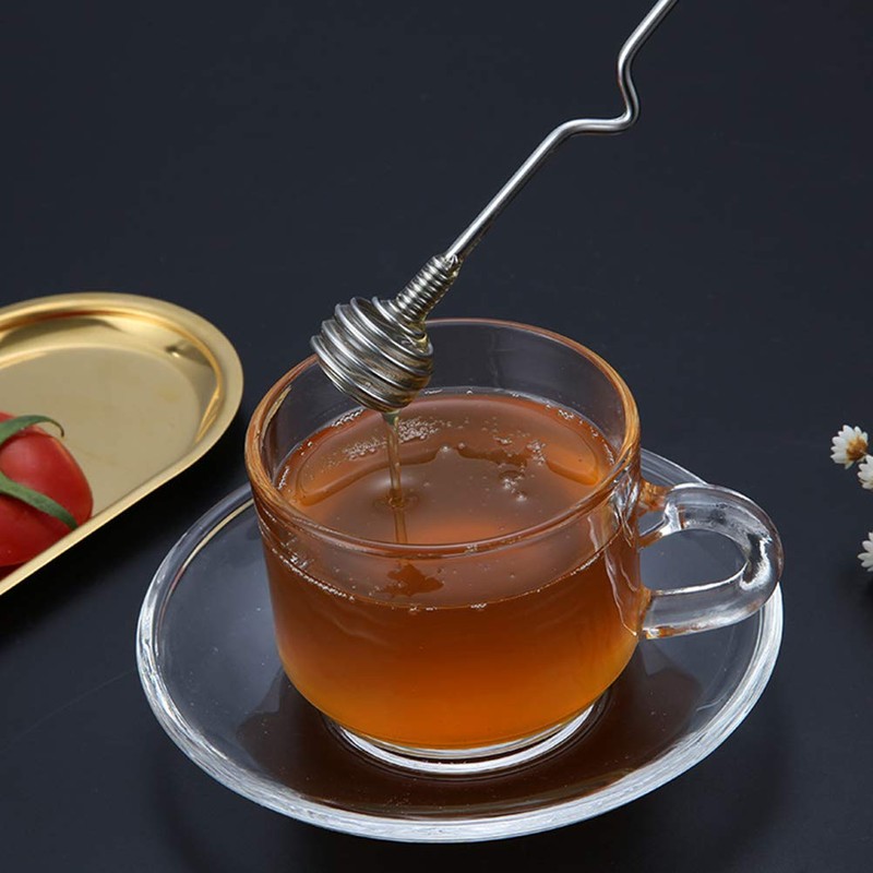 Lurrose Set of 3 Stainless Steel Long Handle Honey Stirrer