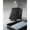 VULKIT Trifold Mens Smart Wallet with Aluminum POP UP Card