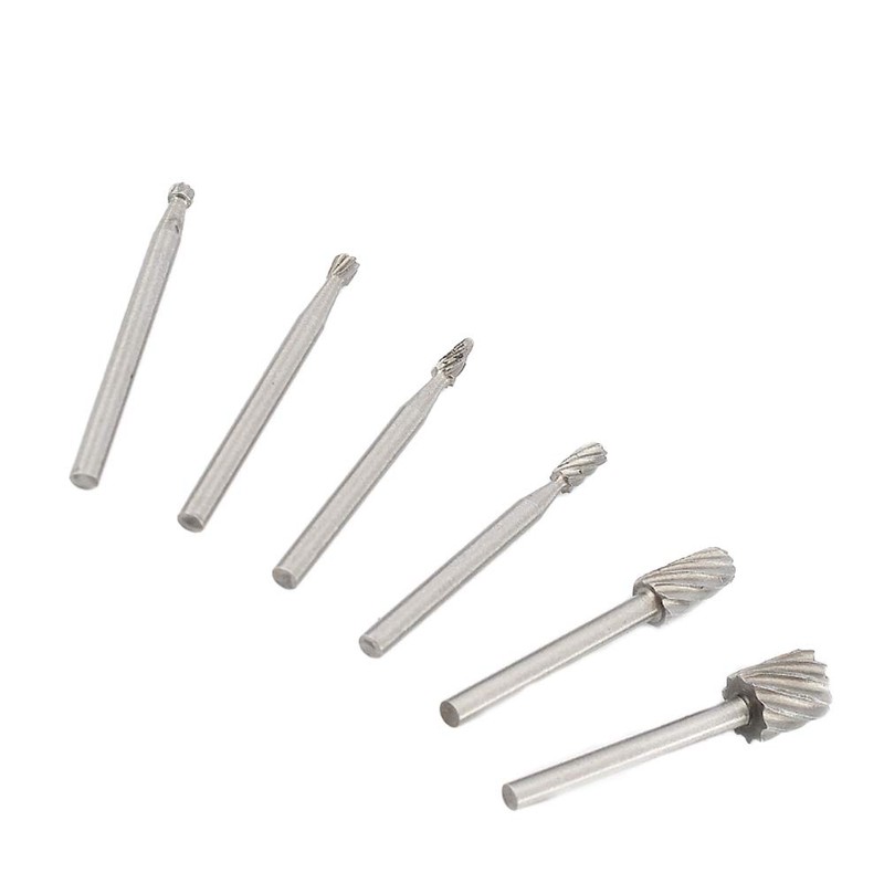 ANCLLO 6PCS Mini Multi Drill Bits Wood Rotary Burrs Milling