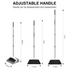 nacena NACENA Broom and Dustpan Set, 52-in Long Adjustable Handle Broom Dustpan Combo with Dustpan Teeth to Automatically Clean Hair Suitable for Home Kitchen Office Hall Floor(Grey&White)