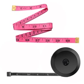 HUAHAITGCH Soft Measuring Tape for Sewing and Body Measurements,2 Pack 60 Inch/150 cm,Black and White (Rose Red & Black)