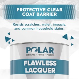 Polar Clear Lacquer Paint - 1 Litre | Satin Finish | Quick Drying & Durable Lacquer for Wood, Plastic, Metal, Concrete, Glass & Ceramics | Water Resistant Coating for Interior & Exterior Surfaces
