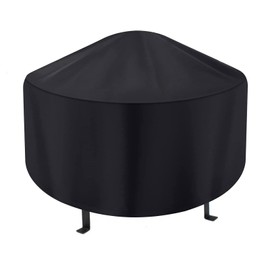 Zreneyfex Fire Pit Cover for 28 To 32 Inch Round Fire Pits, 30 Inch Heavy Duty 300D Oxford Fabric Waterproof and Dustproof Cover with All-Season Protection 32"Dia X 16"H