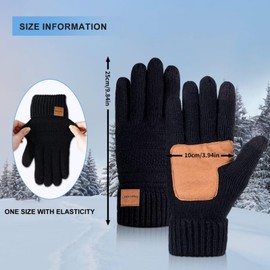 Copcape Gloves Women Winter Warm Cold Weather, Thermal Gloves Womens Knit Merino Wool Cable Warm with Thick Thinsulate Lined, Touch Screen Gloves Women Fingers Anti-Slip(Oatmeal)