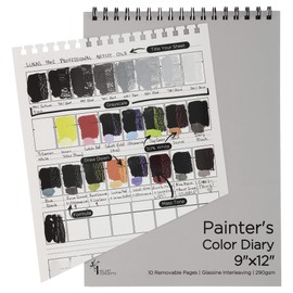 HG Art Concepts Painters Color Diary - 9x12" Spiral-Bound Acid- Free Color Swatch Book with 10 Pages for Acrylic or Oil Paint - 2 Pack