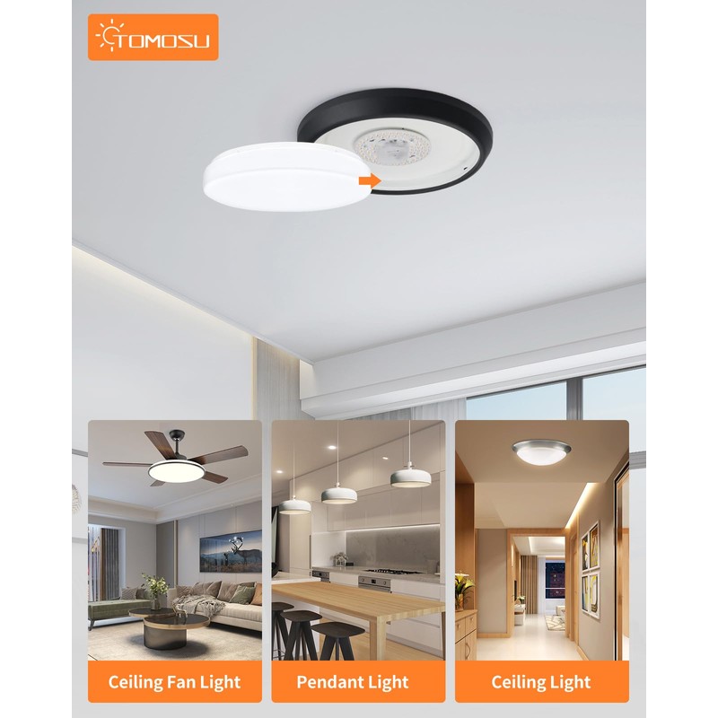 Tomosu 2 Pack Ceiling Fan LED Light Replacement Dimmable 5.1