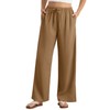 Feiersi Women's Casual Pants Drawstring Elastic Waist Pants Flowy Wide