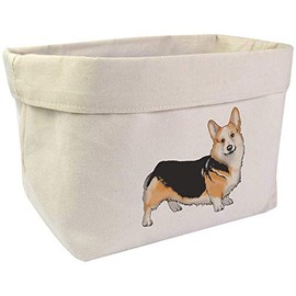 Large 'Welsh Pembroke Corgi' Canvas Organiser/Storage Bag (OR00016453)