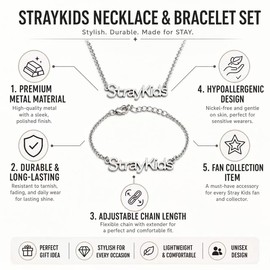 RRISETAG SKZ Merch Jewelry Necklace for Fans Unique K Pop Gift for Women and Men Stylish Accessory for SKZ Lovers Supporters and Collectors