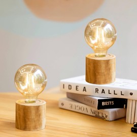 JAOSELAP 2 Pack Battery Operated Table Lamp with Timer,Wood Night Light, Cordless Lamps Decorative Lamps for Home Decor, Living Room Small Lamps, for Kitchen Bedroom Fireplace, for Kids Women(2 Pack)