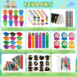 BenLouis 108 Pcs Graduation School Stationery Set Party Favors Preschool Kindergarten Classroom Gift Prizes Bulk for Kids Students Congrats Grad Goodie Bags Stuffers（Graduation Hat）