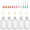 kithut Needle Bottle Applicator 50ml 5Pcs, Precision Needle Tip Glue Bottle with 14 Dispensing Fine Needles and 12 Caps for DIY Craft Refilling Glue, Acrylic Paint, Oil (50ml)