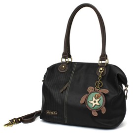 CHALA Laser Cut Crossbody Shoulder bag Tote Bag Faux Leather Black (Sea Turtle)