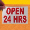 Decal Stickers Multiple Sizes Open 24 Hrs Red Industrial Vinyl