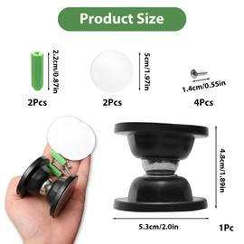 RV Magnetic Door Catch, Easy to Install RV Door Holder Catches with Adhesives, Sturdy Stopper for RV Camper Trailer Motor Home Boat Compartments Cargo(Black, 1 Pack)