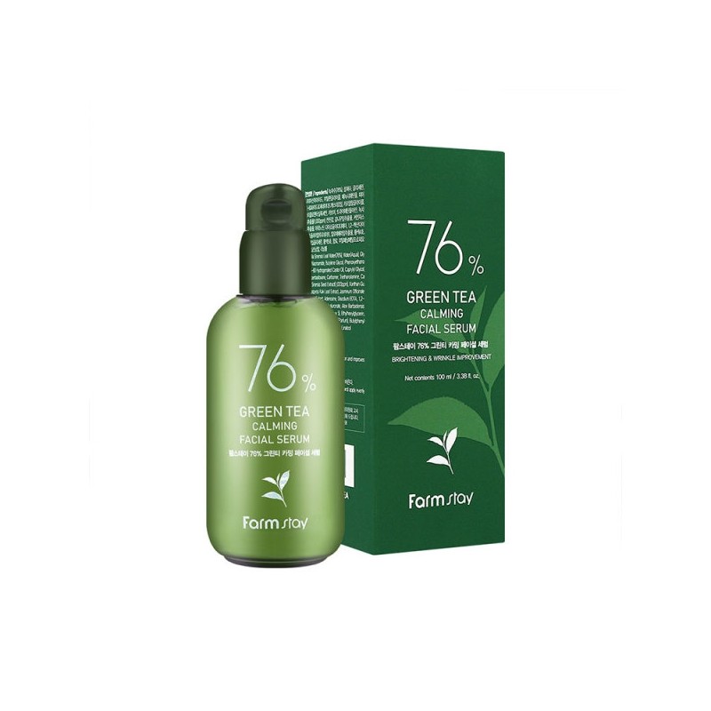 Farmstay 76% Green Tea Calming Facial Serum 100ml / 팜스테이