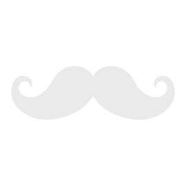 Applicable Pun Swirly Handlebar Mustache - Vinyl Hood Decal - White 24 inches Wide